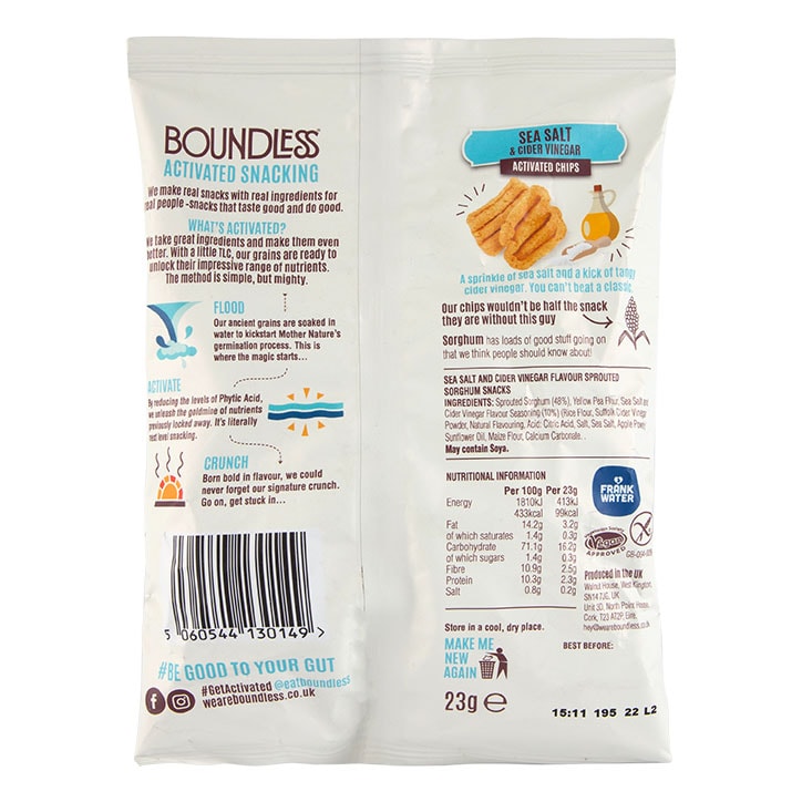 Boundless Sea Salt & Cider Vinegar Activated Chips 23g